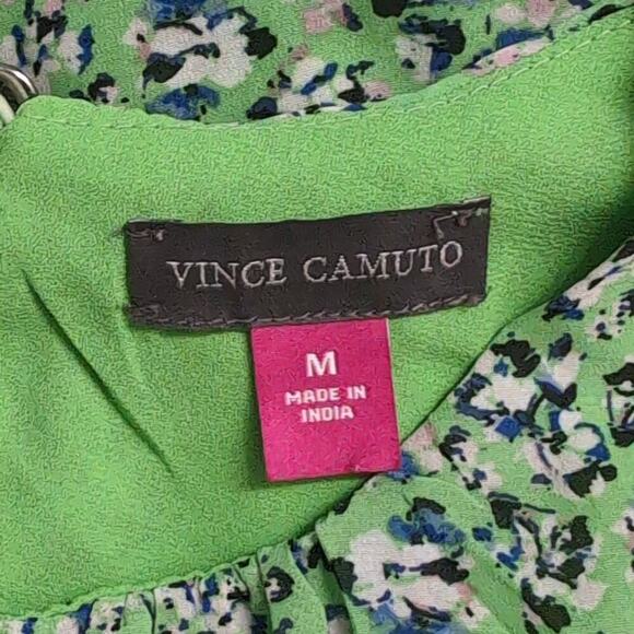 NWT VINCE CAMUTO Green Floral Sleeveless Polyester Chiffon Blouse Size M - Picture 5 of 9